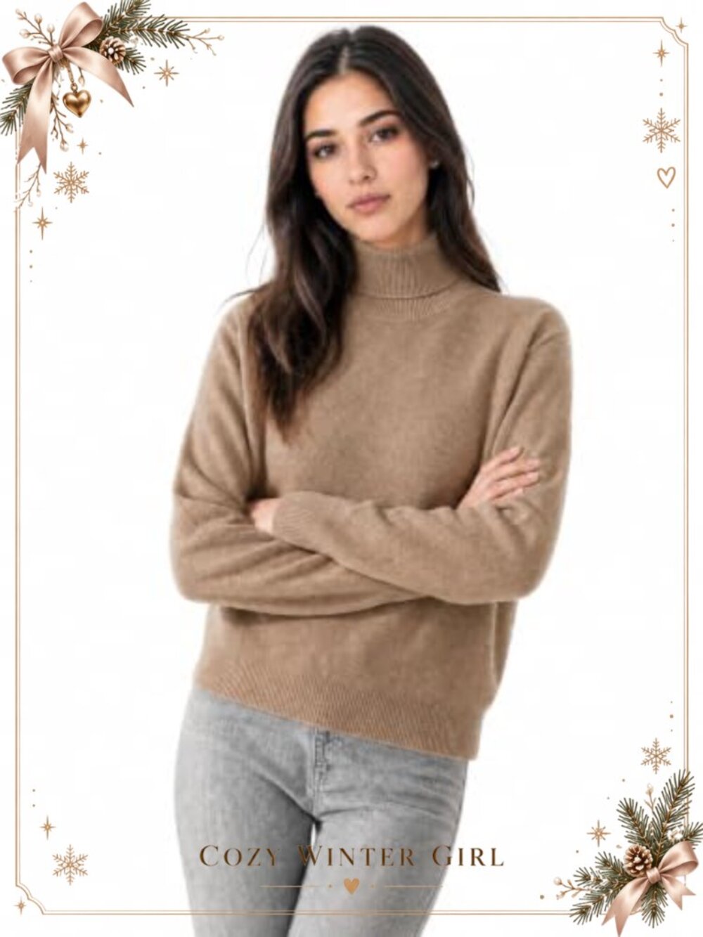 100% Pure Cashmere Turtleneck Sweater Long Sleeve Knit Pullover